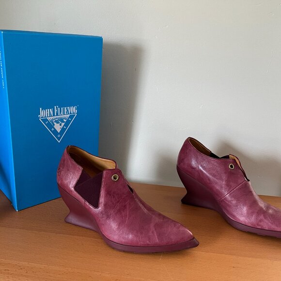 Fluevog Ishshoes Quiver mauve size 11 - added grommets for ribbons - Picture 2 of 4